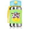 Skip Hop Zoo Straw Bottle z nehrdzavejúcej ocele s rúrkou Giraffe 12 m+ 350 ml