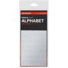 Značky na suchý zips SHIMA ALPHABET strieborné
