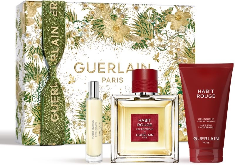 Guerlain Habit Rouge EDT 100 ml + EDT 10 ml + sprchový gél na telo a vlasy 75 ml