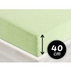 Froté napínacie prestieradlo na extra vysoký matrac FR-018 Pastelovo zelené 180 x 200 - výška 40 cm