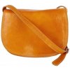 TALIANSKE Stredná dámska kožená kabelka crossbody Talianska žltá Vera pelle Viera