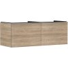 HANSGROHE Xelu Q závesná skrinka pre laminátovú dosku so zápustným umývadlom, 2 zásuvky, 1360 x 550 x 485 mm, prírodný dub, rukoväť chróm, 54068000