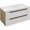 Sapho WAVE umývadlová skrinka 89,7x45x47,8cm, pravá, biela/dub cuneo WA093-3025
