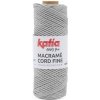 MACRAME CORD FINE 2,5mm Katia Farby MACRAME CORD FINE: 201 šedá