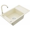 Granitový drez s kuchynskou batériou MEXEN ELIAS béžový