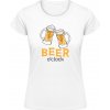 Akciové Dámske Tričko Soft-Style Gildan - Dizajn - Čas na Pivo - Biela - M - Dámske