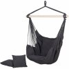 PreHouse Hojdacie kreslo so strapcami 130x100cm - čierne