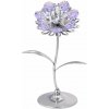 Romantická kvetina Crystocraft - strieborná - fialové kryštály