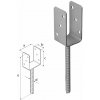 Domax PS zapustená pätka stĺpika typu U 150 x 150 60 U - 61 x 60 x 124 x 4.0 mm 6 ks