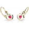 Cutie Jewellery Zlaté detské náušnice C2224-10-X-1 fuchsiová