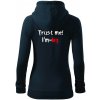 Trust me I´m an Ing. / Ver mi som Ing. - Mikina dámska trendy zipper s kapucňou - XS ( Tmavomodrá (takmer čierna) )