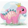 zuty Maľovanie podľa čísel - Ružový dinosaurus, 40x50 cm, bez rámu a bez vypnutia plátna (8596530059080)