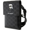 Púzdro Karl Lagerfeld Saffiano Monogram Wallet Phone Bag Ikonik NFT, čierne