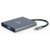 Gembird USB-C 6v1 multiport USB 3.1 + HDMI + VGA + PD + čtečka karet + stereo audio (A-CM-COMBO6-01)