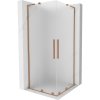 MEXEN/S - Velar L Duo sprchovací kút, posuvné dvere 80 x 80, dekor, meď kartáčovaná 871-080-080-02-33-65
