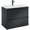 Roca Claudia skrinka 80x45.6x63.5 cm závesná kúpeľňová skrinka pod umývadlo čierna A857795532