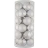 DECOLED Plastové gule, d. 8 cm, strieborné, 12x lesklé, 12x matné
