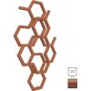TERMA Hex dizajnový radiátor 821 × 486 mm, 248 W, farba Bright Copper, stredové pripojenie