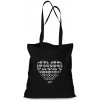 Plátená EKOlogická taška čičmanské srdce - dlhá rúčka Čierna
