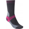 Bridgedale MTB Summer Weight T2 Coolmax Sport Boot Women's - dámské letní cyklistické ponožky dark grey/pink - S (3-4,5) / EU 35-37 / 21-23 cm