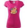 Kapybara a vtáčik - Dámske tričko Pure - 3XL ( Purpurová )