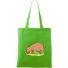 Kapybara a melón - Taška bavlnená - 42 x 38 cm ( Apple Green )