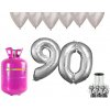 HeliumKing Hélium párty set na 90. narodeniny so striebornými balónmi