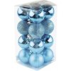 Vianočné ozdoby plastové gule Ø4 cm 16 ks modré