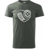 Florbal love - Klasické pánske tričko vyššej gramáže - M ( Tmavá bridlica (sivá so zeleným nádychom) )