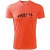Parkour evolúcia - Pánske tričko Fantasy športové - 3XL ( Neónová oranžová )
