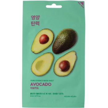 Holika Pure Essence Mask Sheet Avocado upokojujúca plátienková maska 20 ml