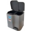 Curver odpadkový kôš Duo šedý, pre tiedenie odpadu, 15 l + 6 l