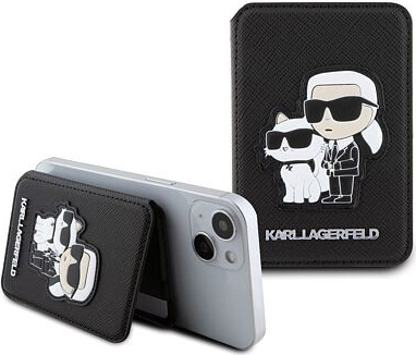 Karl Lagerfeld Karl and Choupette MagSafe Cardslot Peněženka a Stojan čierne