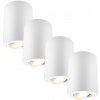 Stropné LED svietidlo biele okrúhle GU10 12,5cm sada 4ks LEDHOFF