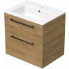 INTEDOOR Kúpeľ.skriňa+umývadlo BEE, úchyt čierny, 2 zás., š. 61 cm, dub Hickory