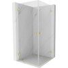 MEXEN/S - Lunar-B Duo sprchovací kút dvere krídlové 75 x 75, transparent, zlato kartáčovaná 832-075L-075P-55-00