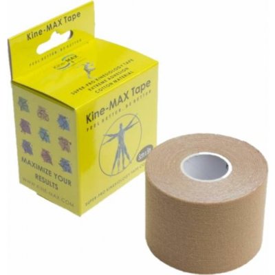 KINE-MAX Super-Pro cotton kinesiology tape bežová 5 cm x 5 m 1 kus - KineMAX SuperPro Cotton kinesio tejp telová 5cm x 5m
