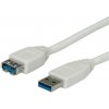 Kábel USB 3.2 Gen 1, A-A M/F 0.8m, 5Gbps, predlžovací, biely