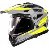 Motocyklová prilba so štítom a slnečnou clonou LS2 mx702 II Namib šedo-žltá fluo L