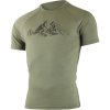 Lasting pánske merino tričko s tlačou HILL zelené Veľkosť: XXXL