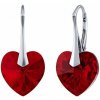 Silvego Strieborné náušnice Srdce 14mm Siam AB so Swarovski® Crystals LSW006E
