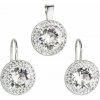 Sada šperkov s kryštálmi Swarovski náušnice a prívesok biele okrúhle 39107.1 Kryštál