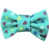 Funky Dog Motýlik so srdiečkami tyrkys Veľkosť: L 12cm