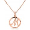 Zlatý dámsky prívesok DLP 5332, písmenko M, ružové zlato