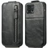 Peňaženkové kožené puzdro Vertical na Motorola Moto G72 - Čierna