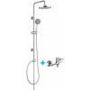 MEREO Mereo Sprchový set: Sprch. batéria a súprava s horným vývodom, pochrómovaný plast, ručná a hlavová sprcha CB610ZL