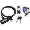 Špirálový zámok Force LUX s držiakom 120 cm/8 mm, čierny