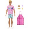 Barbie Ken se zástěrou, kuchařskými doplňky a svačinkami (mJFV65)