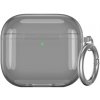AppleKing transparentný obal s karabínou pre AirPods 4 - šedý - možnosť vrátiť tovar ZADARMO do 30tich dní