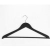Drevené vešiaky / ramienka, typ BT, pogumované, čierne, šírka 44,5 cm, s priečkou, bez zárezov, 1 ks